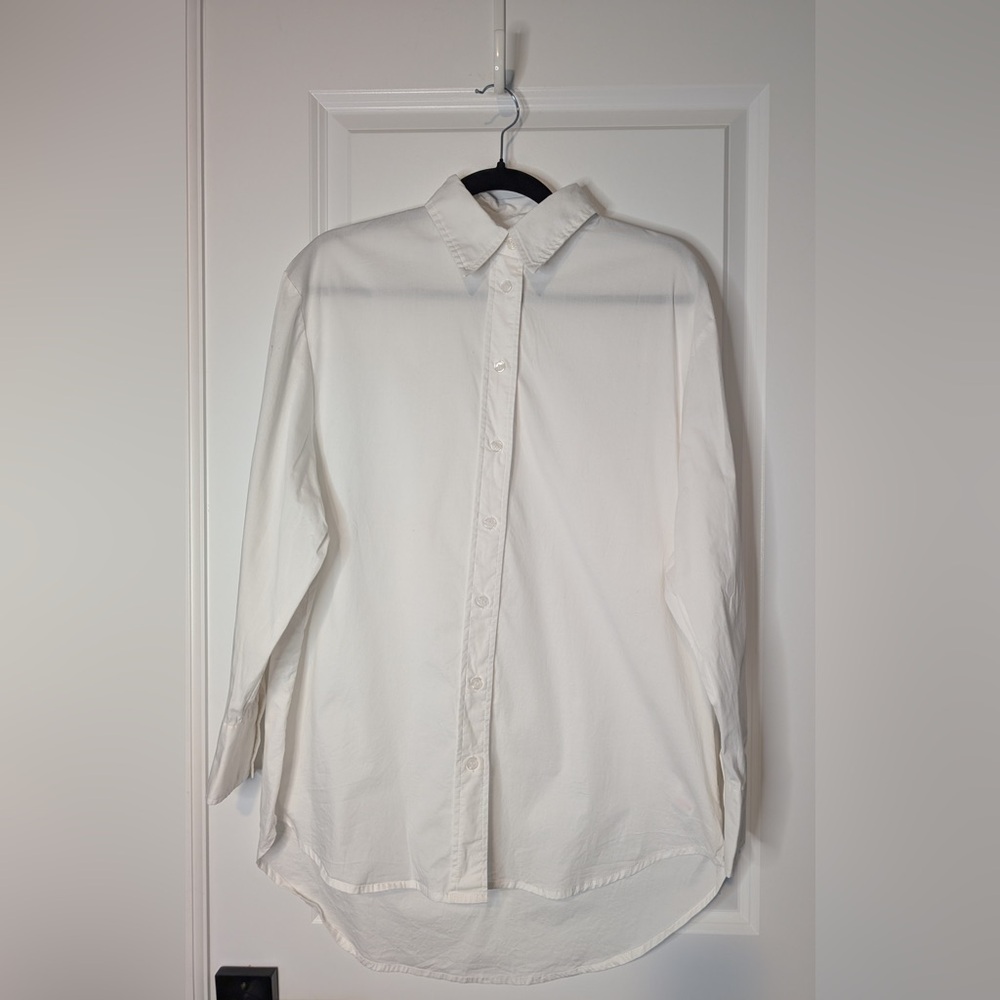 Jason Wu Oversized Cotton Blend Classic Button Down Shirt White Size Small